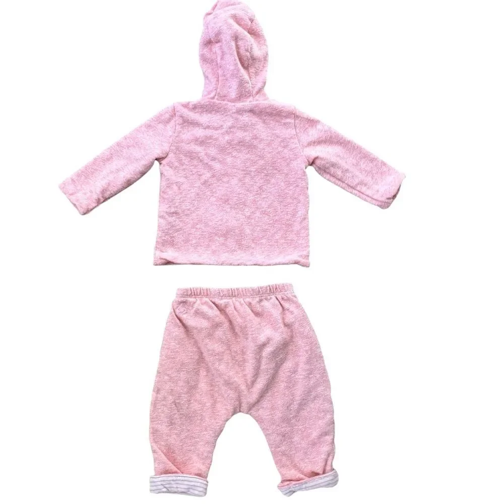 Baby Gap Girls Kids Pink Reversible Matching Sweatsuit Outfit. 3-6 Months.